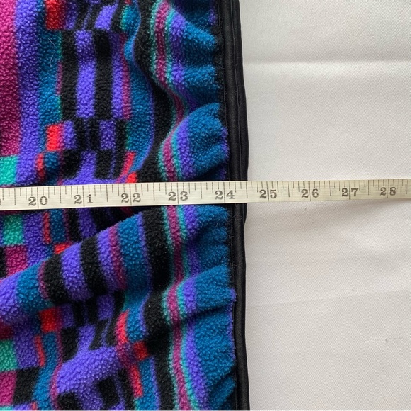 Vtg 80's Columbia Aztec Print Radial Sleeve 1/4 Snap Fleece Jacket Size L - HOLE - Picture 16 of 16